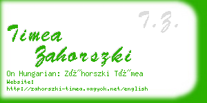 timea zahorszki business card